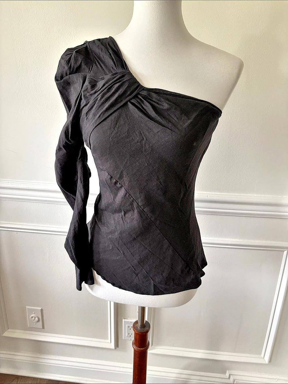 Zara Asymmetrical Black Blouse Size small